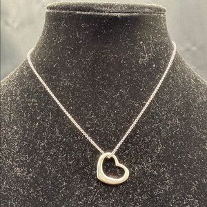 Tiffany & Co. Open Heart Silver Pendant Necklace